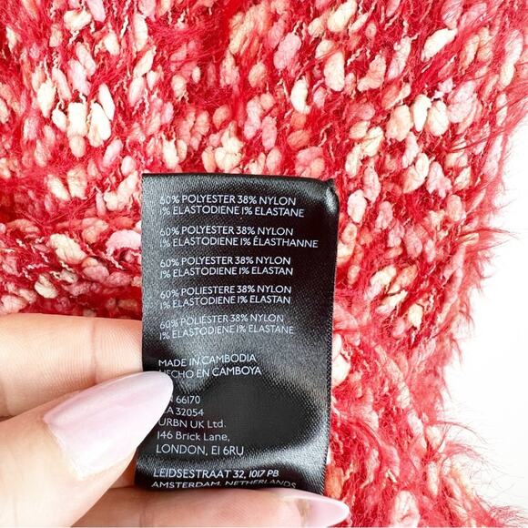 NEW Urban Outfitters Jamie Fuzzy Sweater S Red - Picture 6 of 7